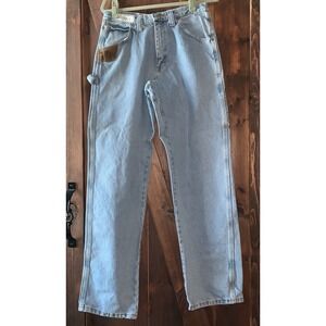 (2) Wrangler Riggs Workwear Jeans Mens 32x34 Blue Denim Straight Leg Carpenter